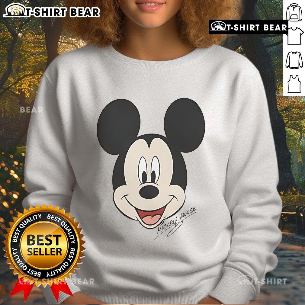 Top Mickey Mouse Disney big face sweatshirt featuring a vibrant design, perfect for fans and casual wear.