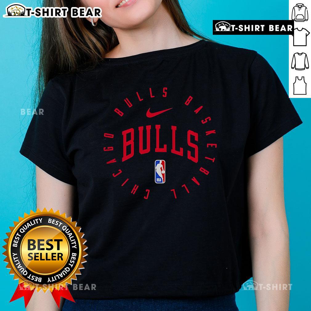 Stylish Chicago Bulls 2025 ladies tee featuring team colors and logo, perfect for female basketball fans.