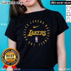 Top NBA Los Angeles Lakers 2025 ladies tee featuring team colors and logo, perfect for female fans and game day attire.