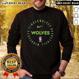 2025 Minnesota Timberwolves sweatshirt featuring team colors and logo, perfect for NBA fans and casual wear.