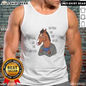 Top Nothing On The Outside Nothing On The Inside Bojack Horseman tank top featuring iconic cartoon design and vibrant colors.