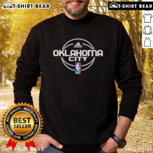 Oklahoma City Thunder basketball logo sweatshirt featuring vibrant team colors and stylish design.