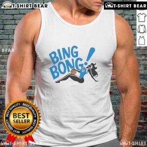 Girl wearing a stylish Oklahoma City Thunder Bing Bong tank top, showcasing team spirit and trendy basketball fashion.