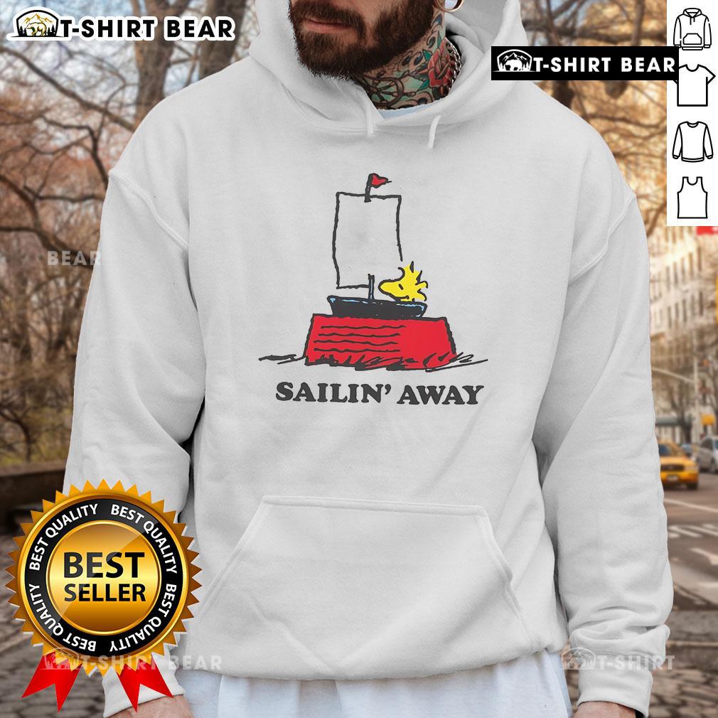 Top Peanuts Sailin' Away Hoodie featuring Snoopy and Woodstock on a sailing adventure, perfect for casual wear.