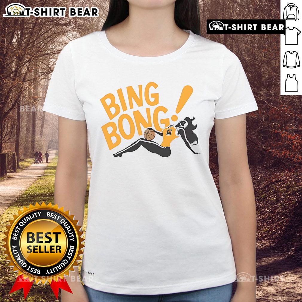 Alt Text: Top Phoenix Suns Bing Bong Girl ladies tee featuring vibrant graphics and comfortable fit for basketball fans.