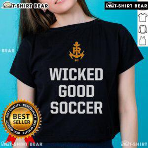 Top Rhode Island FC Wicked Good Soccer Ladies Tee in vibrant colors, perfect for fans of women's soccer in Rhode Island.