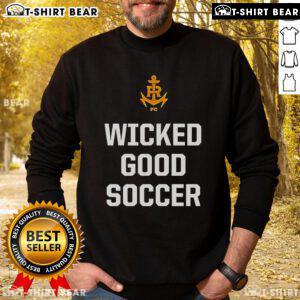 Top Rhode Island FC Wicked Good Soccer Sweatshirt featuring vibrant design and cozy fit for fans.