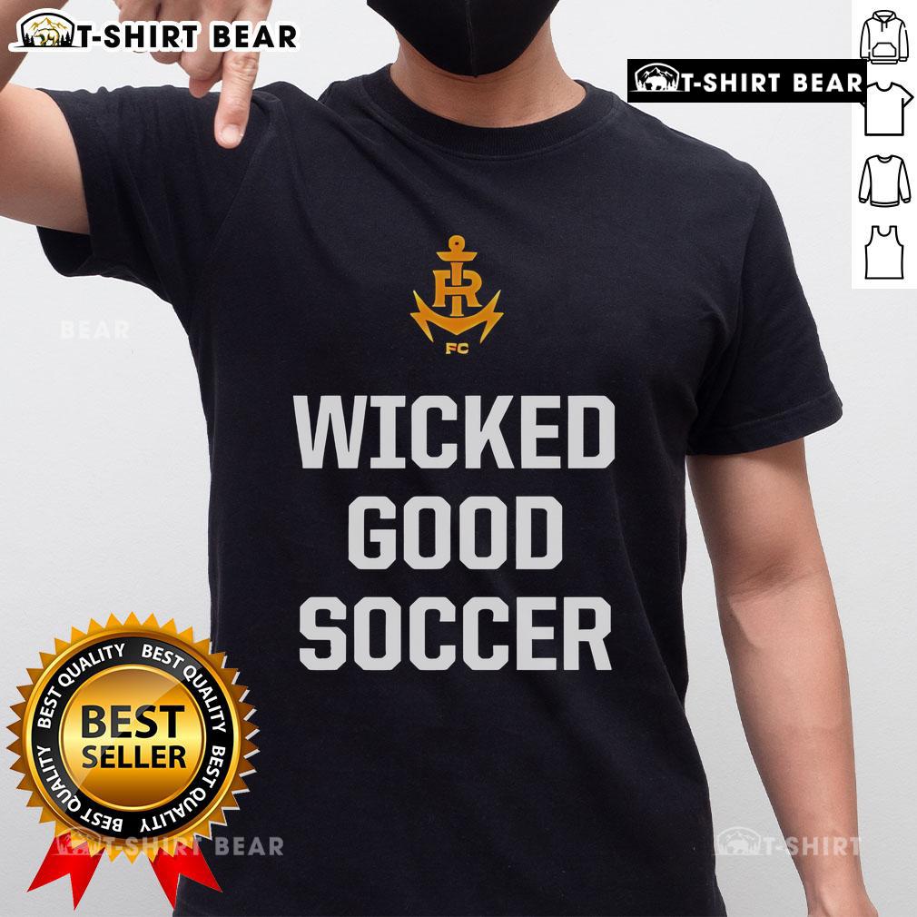 Top Rhode Island FC Wicked Good Soccer T-Shirt featuring vibrant design and team colors for passionate fans.