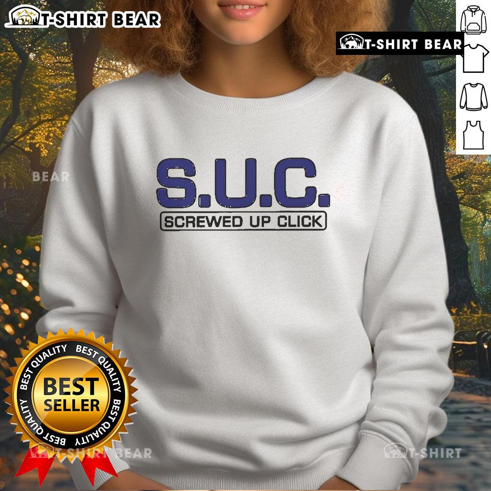 Top S.U.C. Screwed Up Click sweatshirt featuring a bold graphic design, perfect for streetwear and casual style enthusiasts.