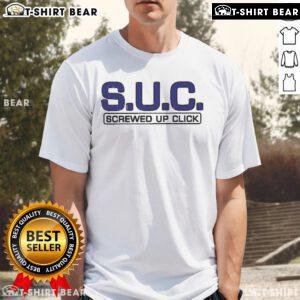 Top S.U.C. Screwed Up Click T-Shirt featuring bold graphics and a stylish design for hip-hop fashion enthusiasts.