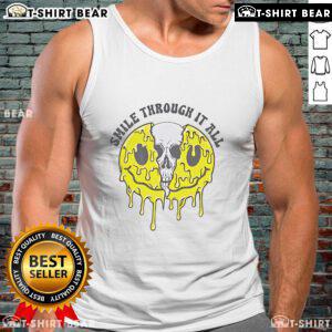 Alt Text: Top Skull Smile Through It All Tank Top featuring a playful skull graphic and comfortable fit for casual wear.