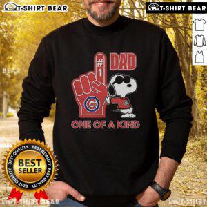 Alt Text: Unique Snoopy Chicago Cubs sweatshirt for dads, featuring iconic Snoopy design and team colors, perfect for game day.