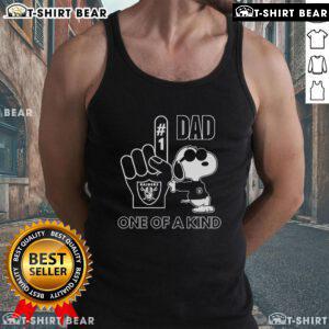 Alt Text: Unique Top Snoopy Las Vegas Raiders 1 Dad Tank Top featuring a playful Snoopy design for NFL fans.
