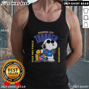 Top Snoopy Oklahoma City Thunder 2025 NBA Finals Champions tank top featuring vibrant team colors and playful Snoopy design.
