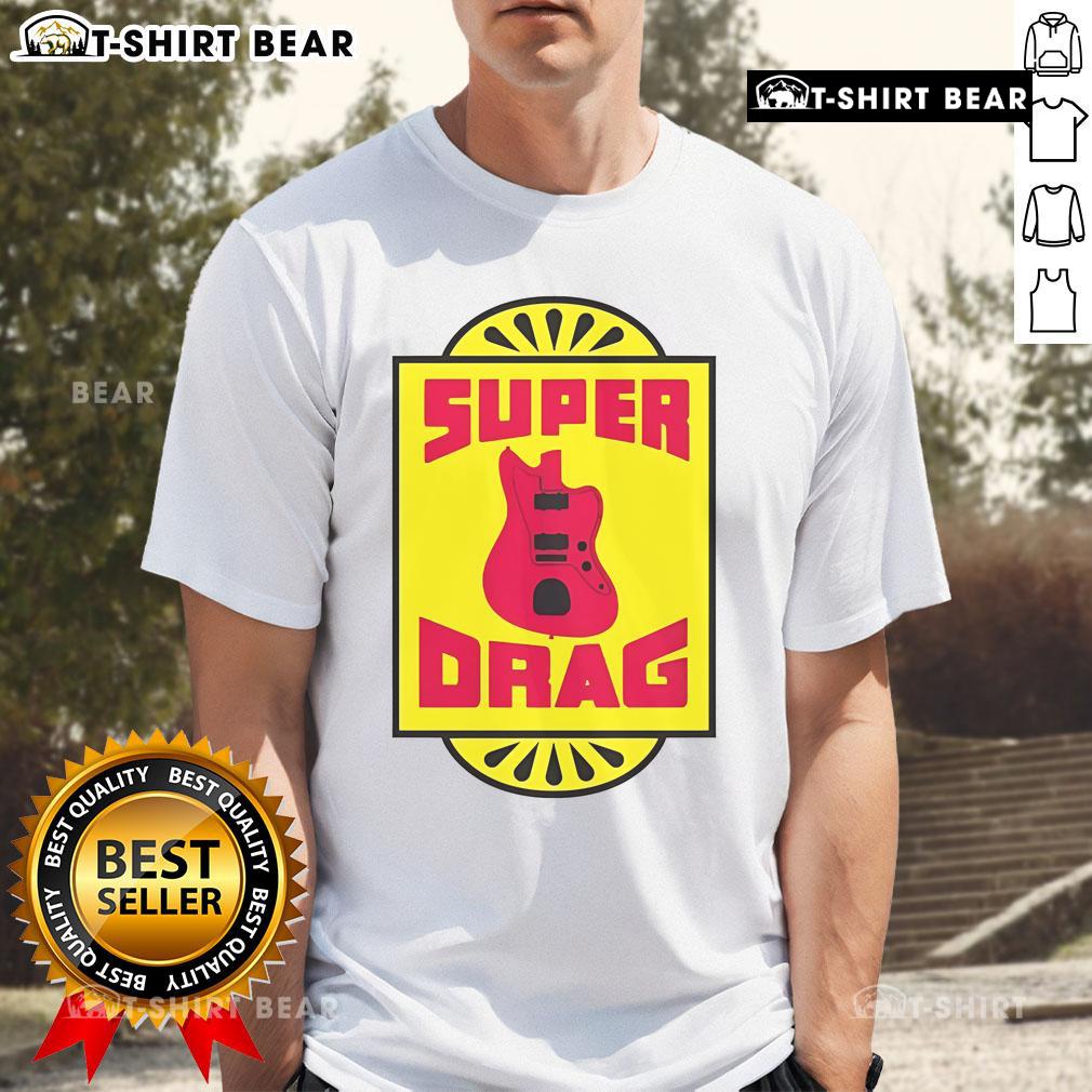 Top Superdrag Show Guitar T-Shirt featuring a vibrant guitar graphic, perfect for music fans and Superdrag enthusiasts.