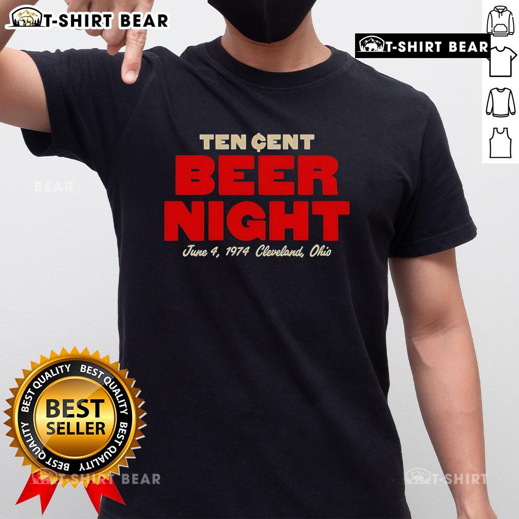 Alt Text: Top Ten Cent Beer Night Cleveland Ohio T-Shirt featuring vintage design and bold text for beer enthusiasts.