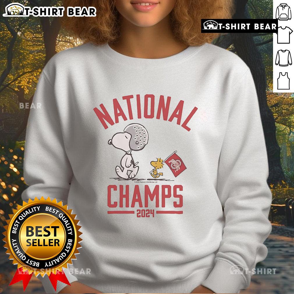 Ohio State Buckeyes 2024 Football National Champs sweatshirt featuring 'Top The Peanuts' design in team colors.