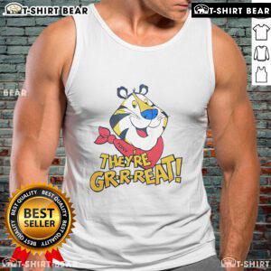 Top Tiger Tony They're Great tank top featuring a vibrant graphic design, perfect for casual summer wear.