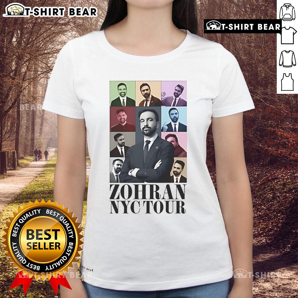 Top Zohran Mamdani NYC Eras Tour 2025 Ladies Tee featuring vibrant design and stylish fit for fans of the tour.