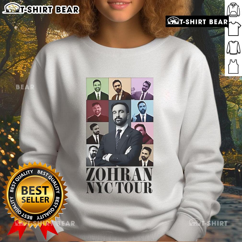 Alt Text: Top Zohran Mamdani NYC Eras Tour 2025 sweatshirt featuring vibrant design and stylish fit, perfect for fans.