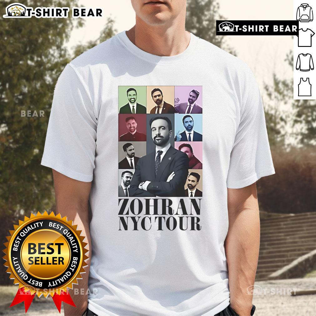 Alt Text: Top Zohran Mamdani NYC Eras Tour 2025 T-Shirt featuring vibrant design and bold graphics for fans.