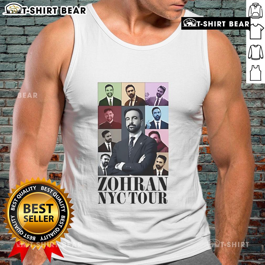 Stylish Top Zohran Mamdani NYC Eras Tour 2025 tank top featuring vibrant graphics and a trendy design for fans.