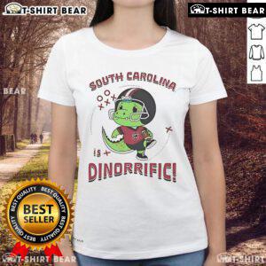 Awesome Dinosaur South Carolina Gamecocks Dino-Riffic Ladies Tee featuring a vibrant dinosaur graphic for fans.