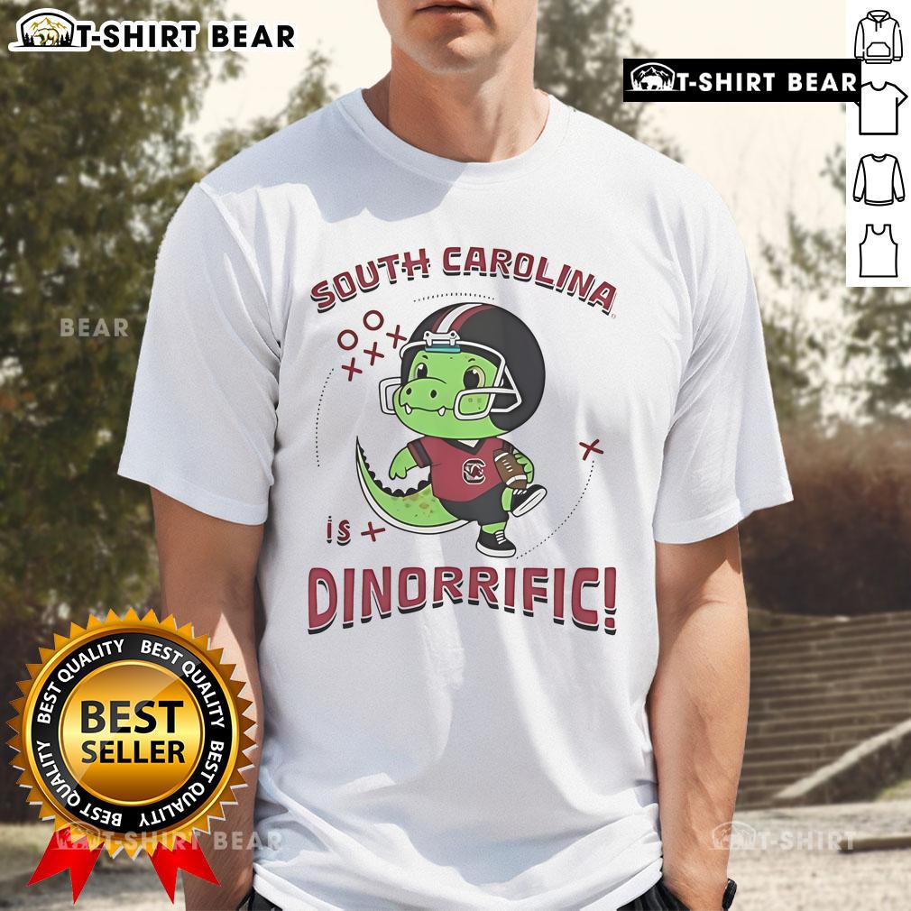 Awesome Dinosaur South Carolina Gamecocks Dino-Riffic T-Shirt featuring a vibrant dino graphic and team colors.