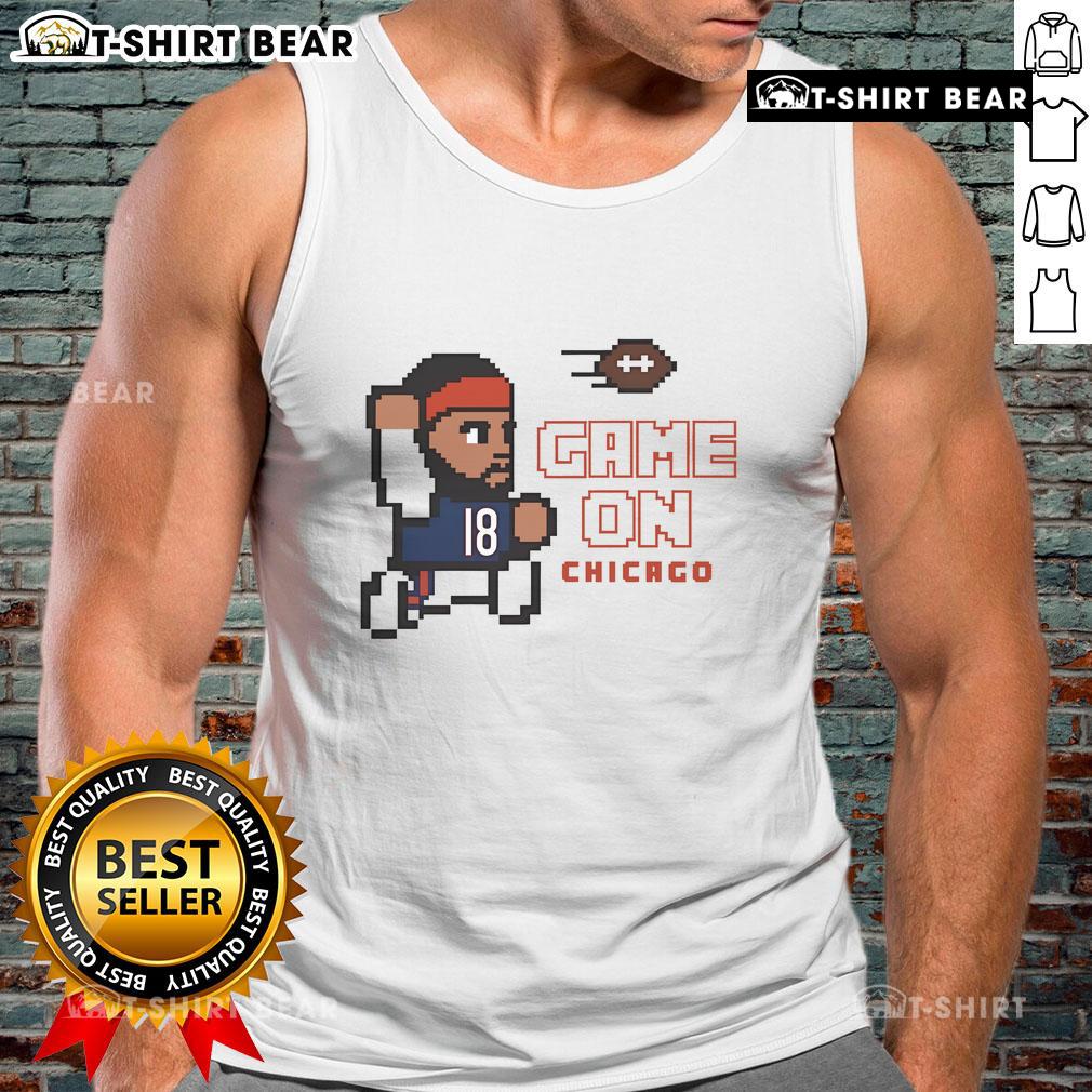Caleb Williams 8-bit tank top featuring the Chicago Bears logo in a vibrant design for fans and gamers.