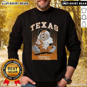 Awesome Mickey Mouse Texas Longhorns football fan sweatshirt featuring vibrant graphics and cozy design.