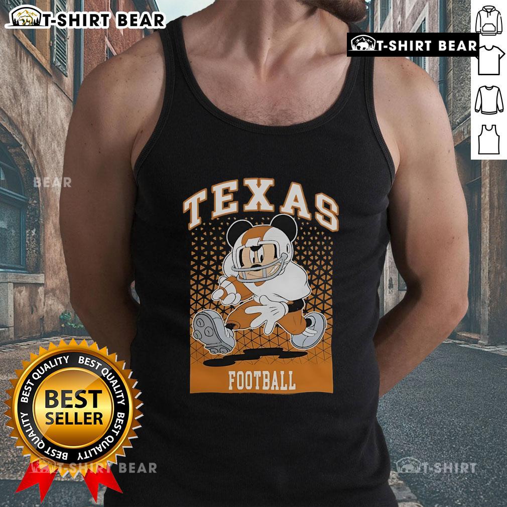 Awesome Mickey Mouse Texas Longhorns football fan tank top in vibrant colors, perfect for game day celebrations.