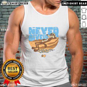 Awesome Never Give Up Wile E. Coyote Looney Tunes tank top featuring a vibrant design of the iconic character.
