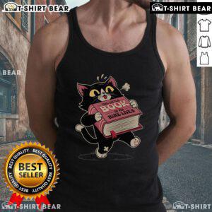 Cute cat tank top featuring 'The Little Book of My Nine Lives' design, perfect for cat lovers and casual wear.