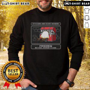 Cute 'It's Dark and Scary in Here' Freiren Beyond Journey's End sweatshirt featuring a cozy design and vibrant colors.