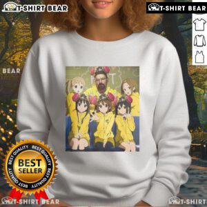 Alt Text: Cute Walter White Breaking Bad sweatshirt featuring K-On girls, perfect for anime fans and stylish casual wear.