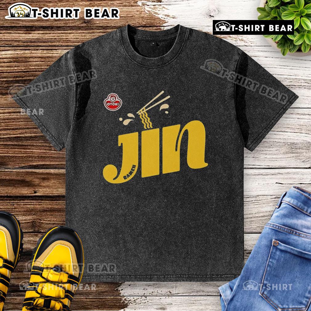 Alt Text: Good Jin Ramen washed t-shirt featuring a stylish design for ramen enthusiasts and casual wear lovers.