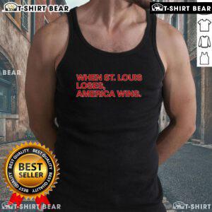 Hot Chicago Cubs tank top celebrating victories when St. Louis loses, perfect for passionate baseball fans.
