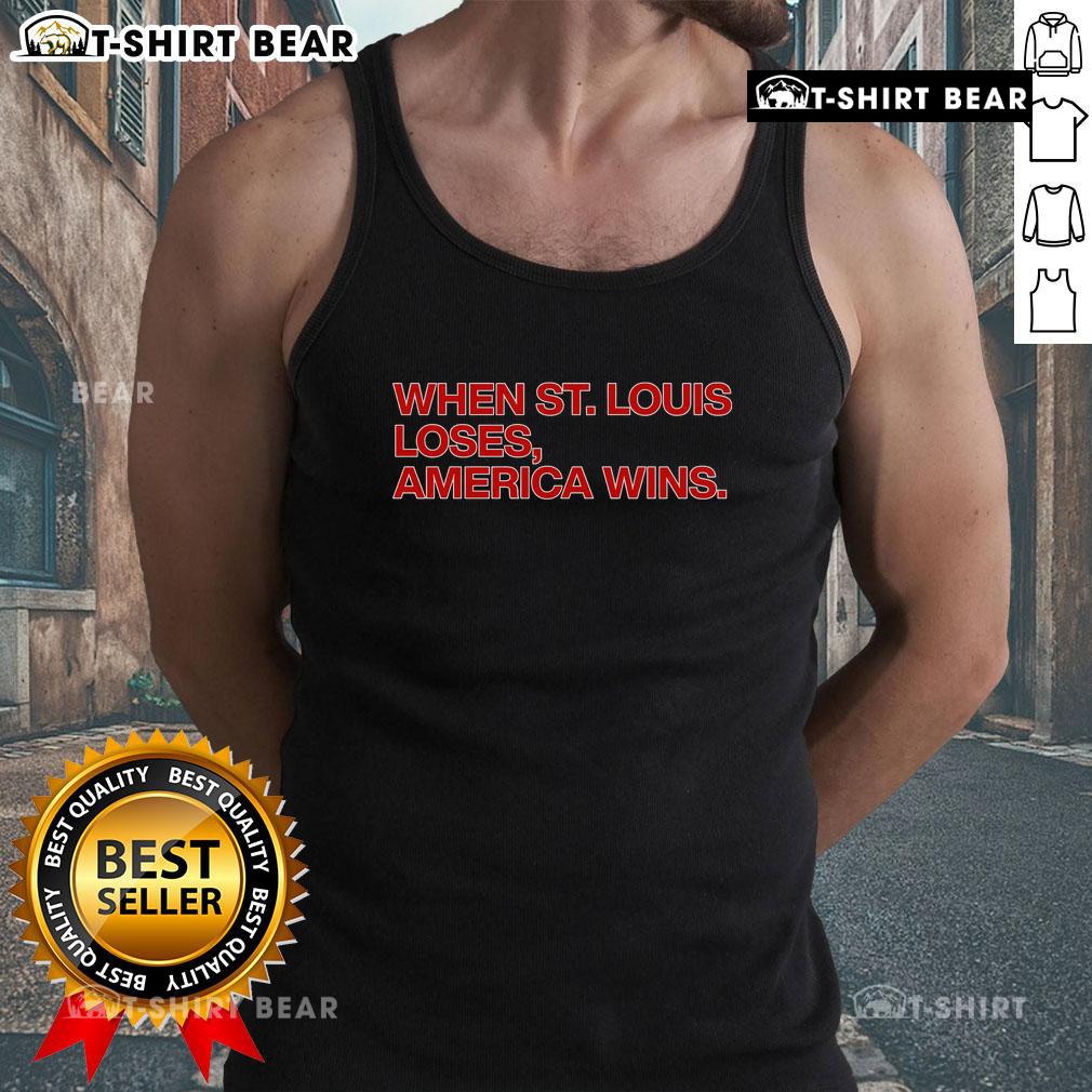 Hot Chicago Cubs tank top celebrating victories when St. Louis loses, perfect for passionate baseball fans.