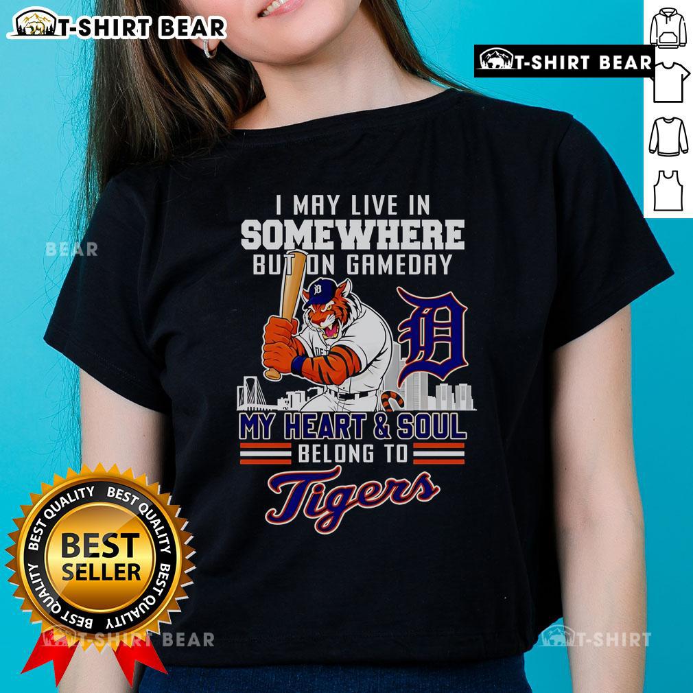 Detroit Tigers ladies tee showcasing love for the team on game day with stylish design and vibrant colors.