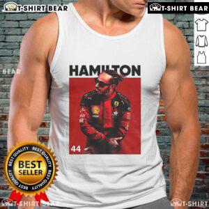 Hot Lewis Hamilton Formula One 2025 tank top featuring vibrant design and racing graphics for motorsport fans.