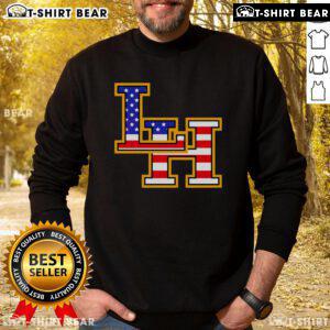 Alt Text: Hot Liberty Hill Panthers Crown Trio sweatshirt features USA flag design, perfect for patriotic Fourth of July celebrations.