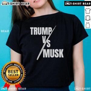 Hot Trump vs Musk Premium Ladies Tee featuring bold graphics of Trump and Musk for stylish, political-themed fashion.