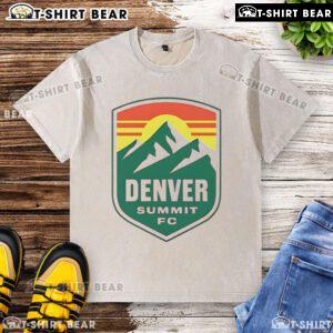 Official Denver Summit FC Logo on a washed t-shirt, showcasing team spirit and style for fans and players alike.