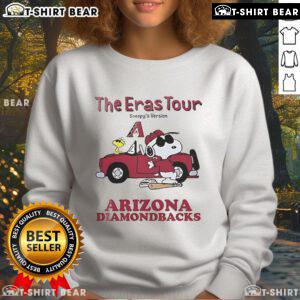 Official Arizona Diamondbacks The Eras Tour Snoopy sweatshirt featuring vibrant graphics and cozy design for fans.