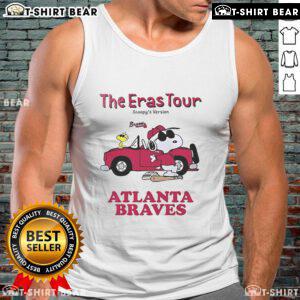 Official Atlanta Braves The Eras Tour Snoopy Tank Top featuring colorful graphics celebrating the team's history.