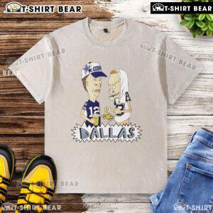 Official Beavis and Butt-Head Dallas Cowboys washed t-shirt featuring iconic characters in team colors and logos.
