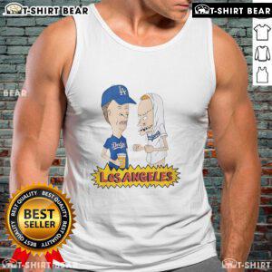 Official Beavis and Butt-Head Los Angeles Dodgers tank top featuring vibrant graphics and a comfortable fit.