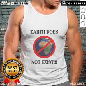 Official Earth Does Not Exist Tank Top featuring a stylish design for fans of unique graphic apparel and earth-themed fashion.