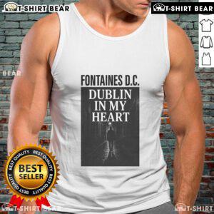 Alt Text: Official Fontaines D.C. Dublin In My Heart tank top featuring vibrant design, perfect for fans of the band.