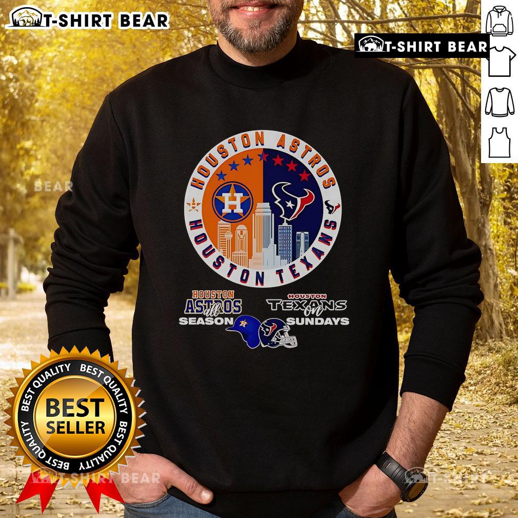 Official Houston Astros All Season Texans on Sundays Sweatshirt with team logo and vibrant colors for fans.